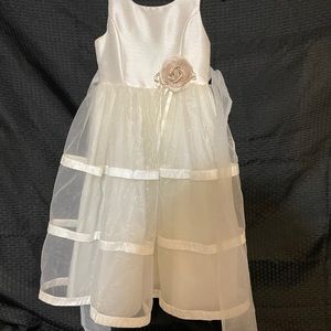GIRLS LONG IVORY DRESS  PAGENT, COMMUNION, WEDDING